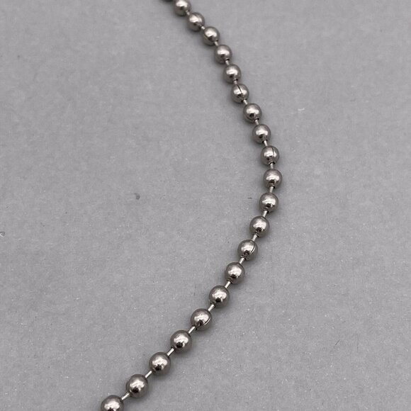 Hand Crafted Vintage Sheet Inspire Pendant Ball Beaded Chain Necklace 18 Inches - Picture 7 of 9